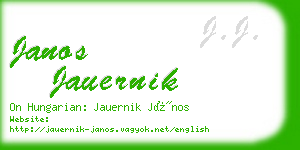 janos jauernik business card